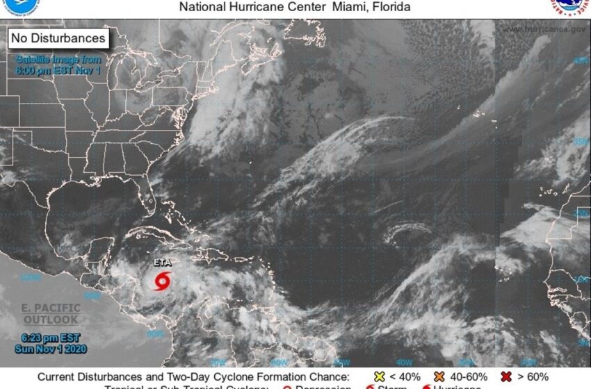  Eta será huracán esta noche, se aproxima a Nicaragua y Honduras