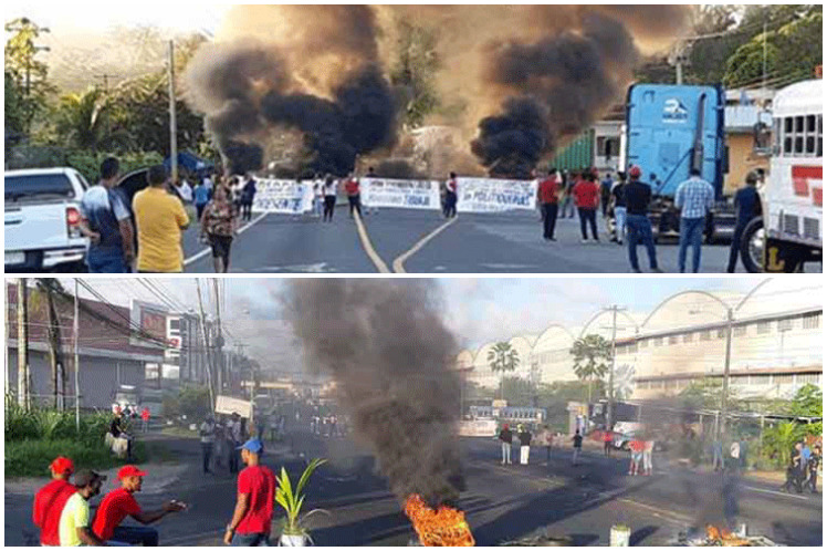  Desempleados protestan  en la provincia de Colón