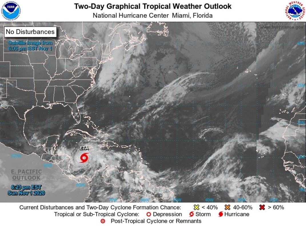 Eta será huracán esta noche, se aproxima a Nicaragua y Honduras