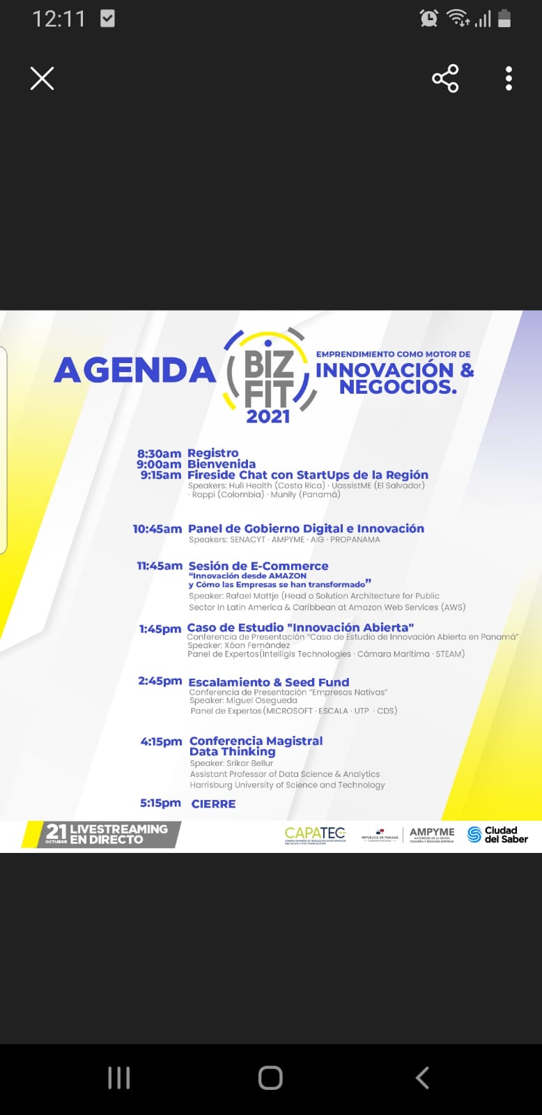 CAPATEC invita a la inauguración del evento “Biz Fit 2021”