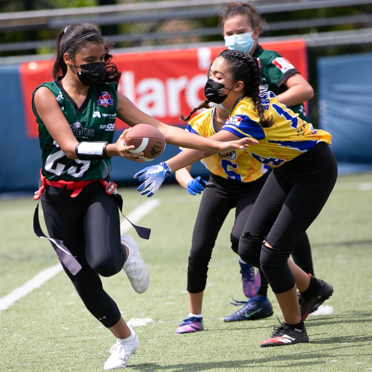 Raiders, Mighty Eagles y Kolts dominan jornada inaugural  en Flag Football Mini KFL 