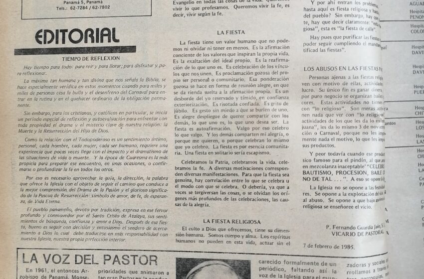  El primer número de Panorama Católico