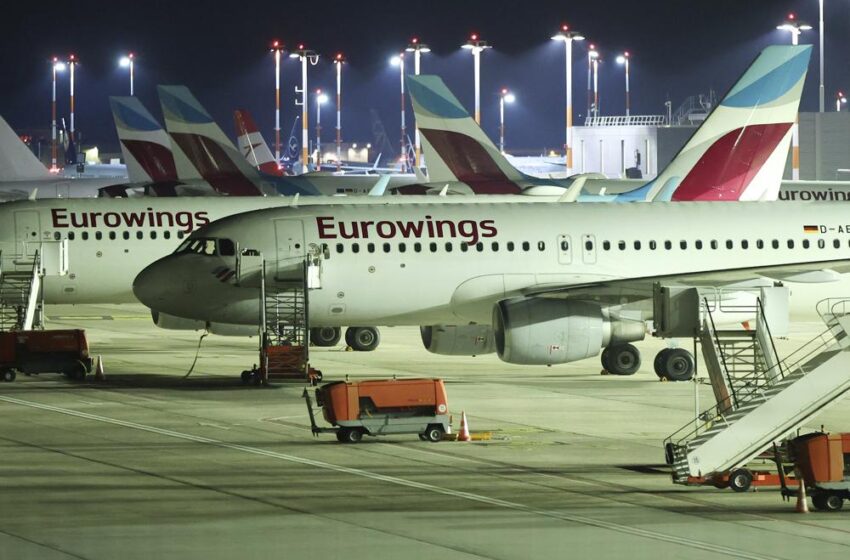  Pilotos de Eurowings en Alemania inician huelga de tres días