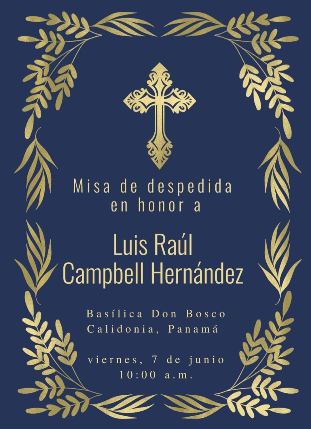 Misa en honor al periodista Luis Campbell