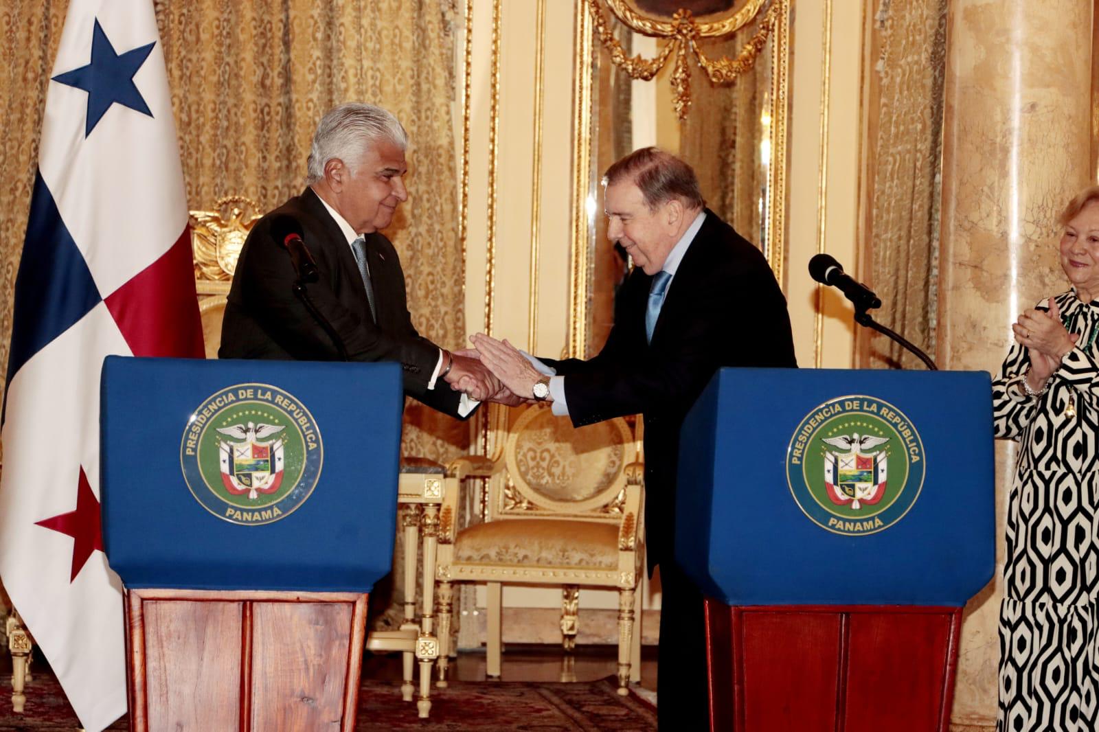 Presidente Mulino recibe al presidente electo de Venezuela